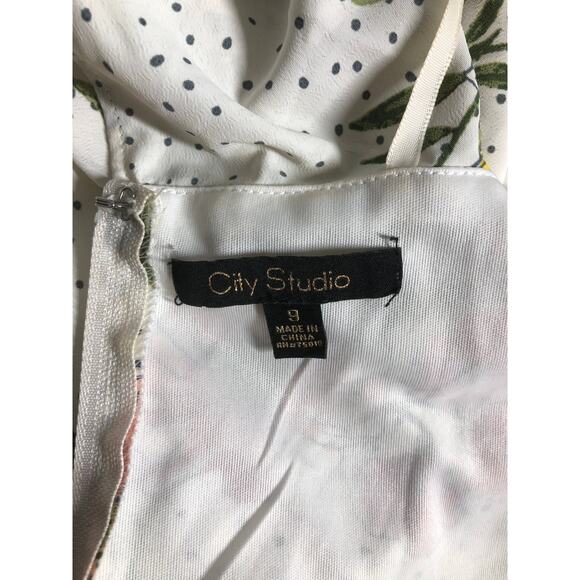 City Studio Flared Dress Women's Size 9 Multicolored 100% Polyester Boat Neck - Picture 4 of 11